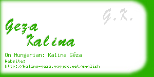 geza kalina business card