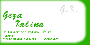 geza kalina business card